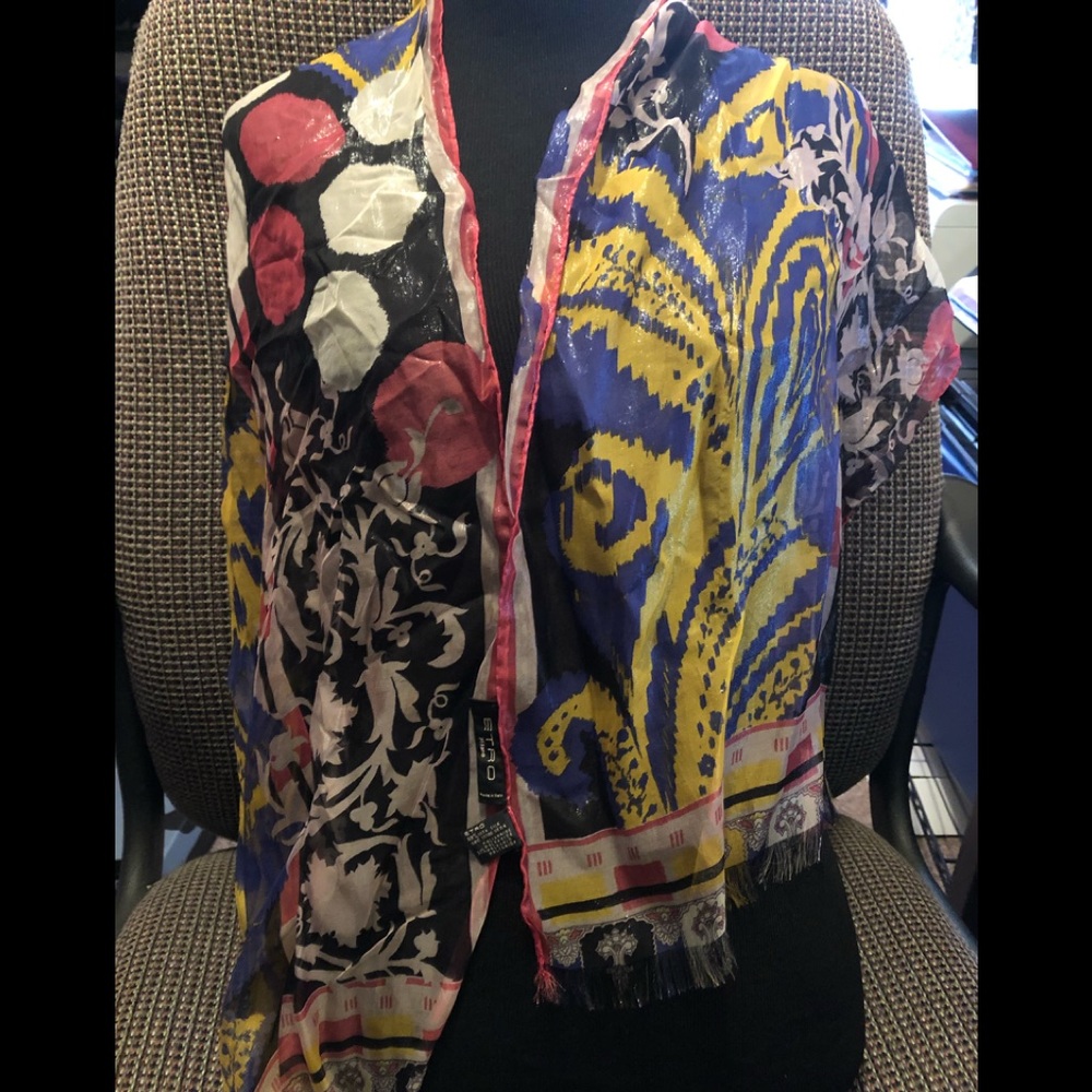 Etro multi color silk scarf